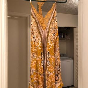 FP Love Bird Printed Mini Dress in Rose NWT